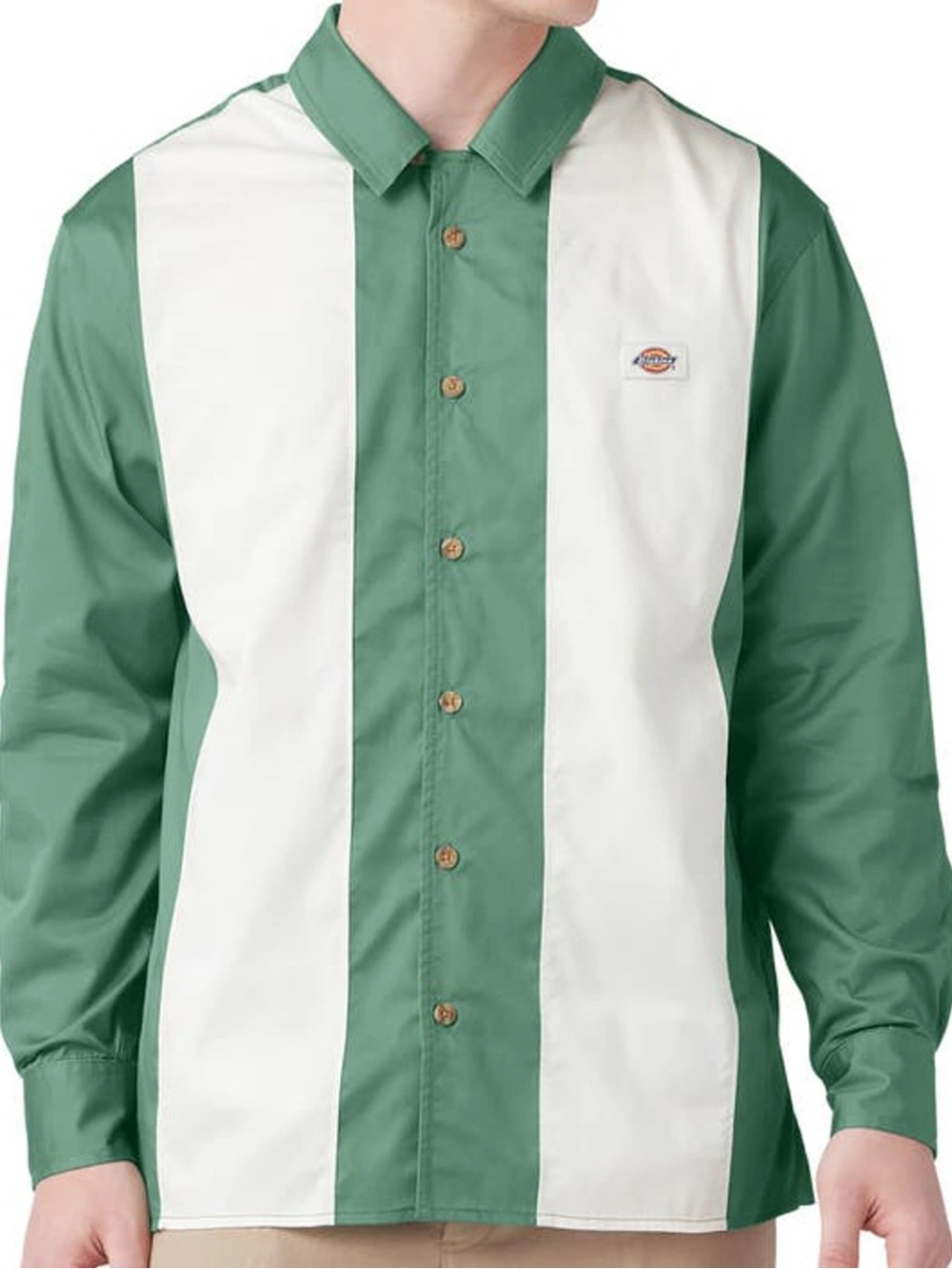 DICKIES WESTOVER LONG SLEEVE MENS LIFESTYLE SHIRT XL  BUTTON UP GREEN